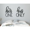 Nápis na stenu Her one His only (Dimensioni del quadro 52 x 84,5 cm, Colore del quadro Antracite)
