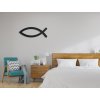 Kresťanský symbol ryby Ichthys (Dimensioni del quadro 16,5 x 44,5 cm, Colore del quadro Antracite)
