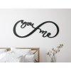Symbol Nekonečná láska s nápisom You & Me (Dimensioni del quadro 34 x 89 cm, Colore del quadro Antracite)