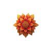 Mandala floreale Fuoco della sera (Dimensioni del quadro 32 x 33,5 cm, Finitura Opaco)