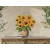 Obraz Maľované slnečnice vo váze (Dimensioni del quadro 89 x 87 cm, Finitura 3D)