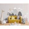 Detská nástenná dekorácia Sivé vrcholky (Dimensioni del quadro 108,5 x 200 cm, Finitura 3D)