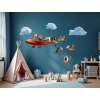 Detská nálepka na stenu Uletený let zvieratiek (Dimensioni del quadro 125 x 120 cm, Finitura 3D)