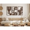 3-dielny obraz Tvary a listy (Dimensioni del quadro 89 x 165 cm, Colore del quadro Antracite)