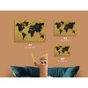 Mappa decorativa del mondo in design dorato