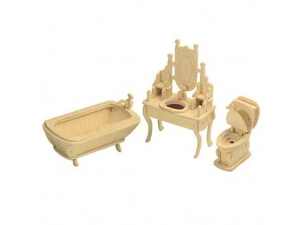 Woodcraft Drevené 3D puzzle kúpeľňa