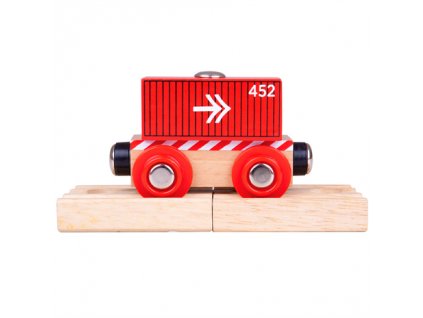 Vagón - červený kontajner Bigjigs Rail