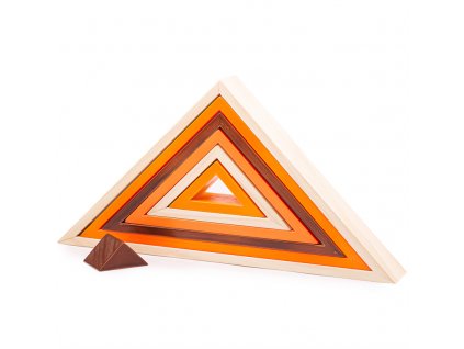 Drevené skladacie trojuholníky - prírodné Bigjigs Baby