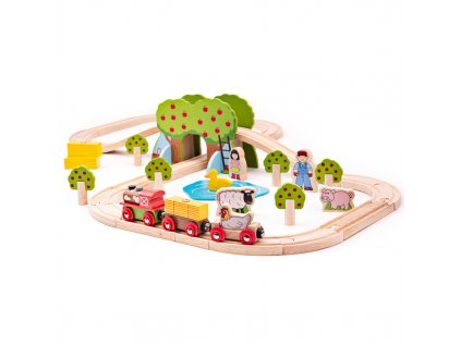 Drevená vláčiková dráha Farma Bigjigs Rail