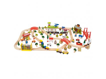 Drevená vláčiková dráha - doprava 125 dielov Bigjigs Rail