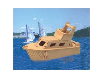 Woodcraft Drevené 3D puzzle jachta - prírodná