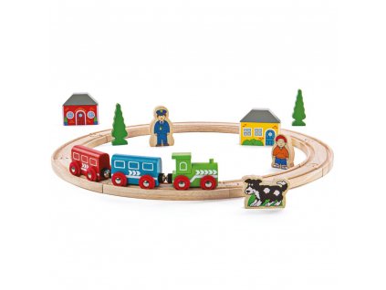 Moja prvá vláčiková dráha - 20 dielov Bigjigs Rail