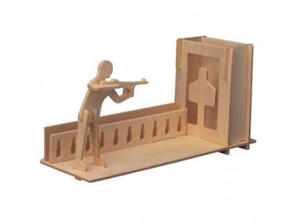 Woodcraft Drevený 3D puzzle stojan na ceruzky - streľba