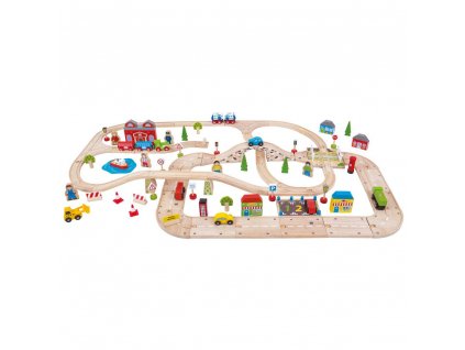 Vláčiková dráha a autodráha Bigjigs Rail