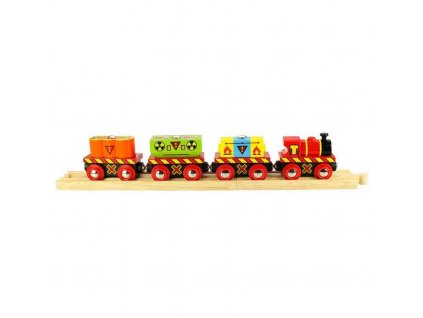 Vláčik s nebezpečným nákladom - 2 koľajnice Bigjigs Rail