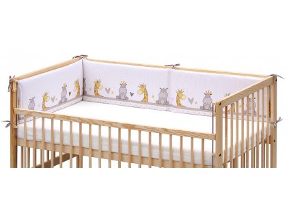 Detský mantinel do postieľky Zvieratká - béžová