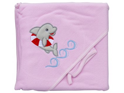 Osuška pre bábätko delfín - ružová