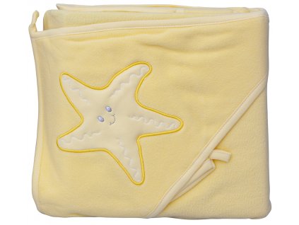 Detský uterák s kapucňou hviezda - žltá