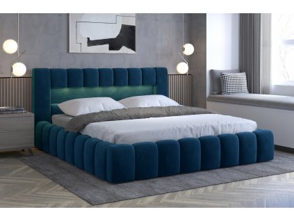 Čalúnená posteľ s úložným priestorom Lamica - Monolith 77