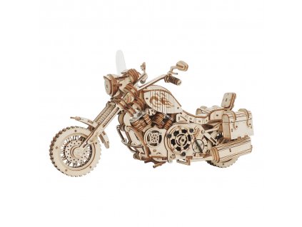 RoboTime drevená 3D skladačka - motorka (cruiser)