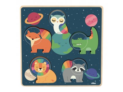 Vkladacie puzzle - Zvierací astronauti