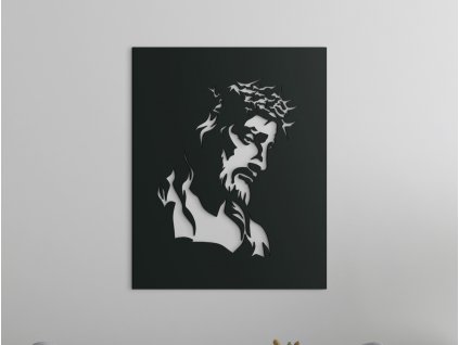 Drevený obraz Ježiš s tŕňovou korunou