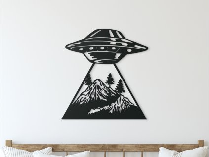 Drevená nálepka UFO