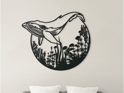 Drevený obraz na stenu Veľryba
