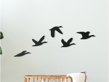 Detská nálepka na stenu Kŕdeľ vtákov