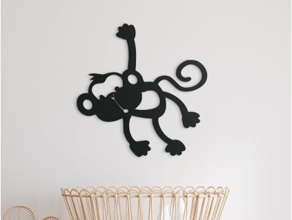 Drevená nálepka do detskej izby Opica