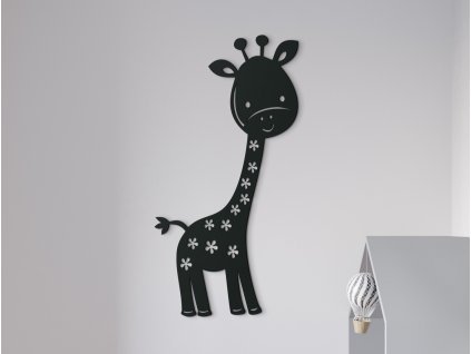Drevená nálepka do detskej izby Žirafa
