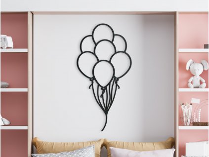 Drevená nálepka na stenu Balóny