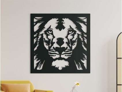 Drevený obraz na stenu Lev kráľ zvierat