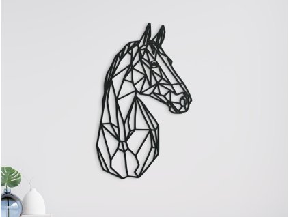 Drevená nálepka na stenu Polygonálny kôň