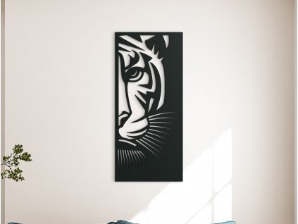 Drevený obraz Striehnuci tiger