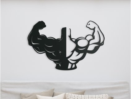 Drevená nálepka na stenu Fitnesák