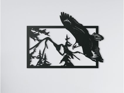 Drevený obraz Letiaci orol