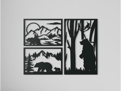3-dielny obraz Medvedí triptych