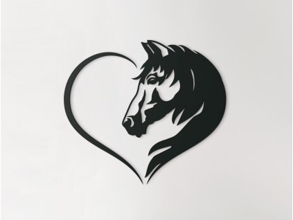 Drevená dekorácia Kôň v srdci