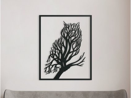 Drevený obraz Sova a strom