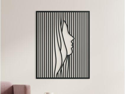 Minimalistický obraz z dreva Tvár ženy