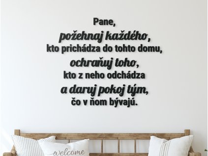 Drevený citát Pane, požehnaj každého