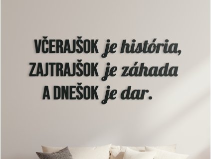 Motivačný citát Včerajšok je história, zajtrajšok je záhada