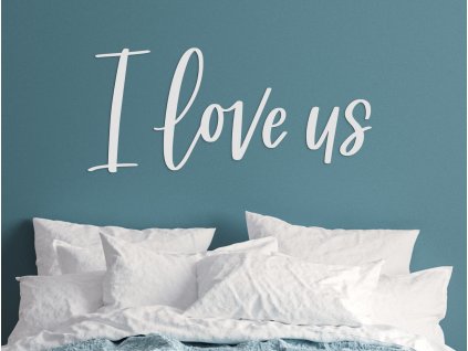 Drevený nápis I love us