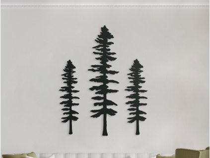 AKCIA - Dekorácia na stenu Tri stromy (44,5 x 35,5 cm) Dub Jasný