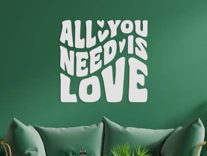 AKCIA - Drevený citát All you need is love