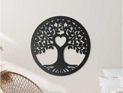 Okrúhly drevený Strom života Láska