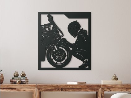 Drevený obraz Motorkár a jeho vášeň