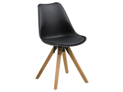 2x Jedálenská stolička Dima - čierna ekokoža / prírodná