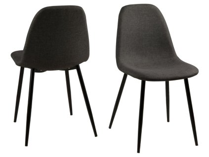 4x Jedálenská stolička Wilma - tmavosivá / čierna